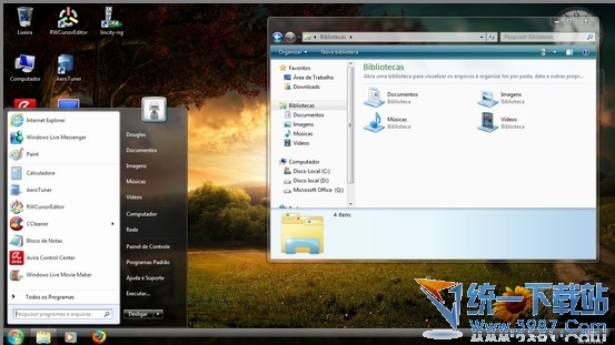 win7仿vista主题：windows vista ice by windowsice